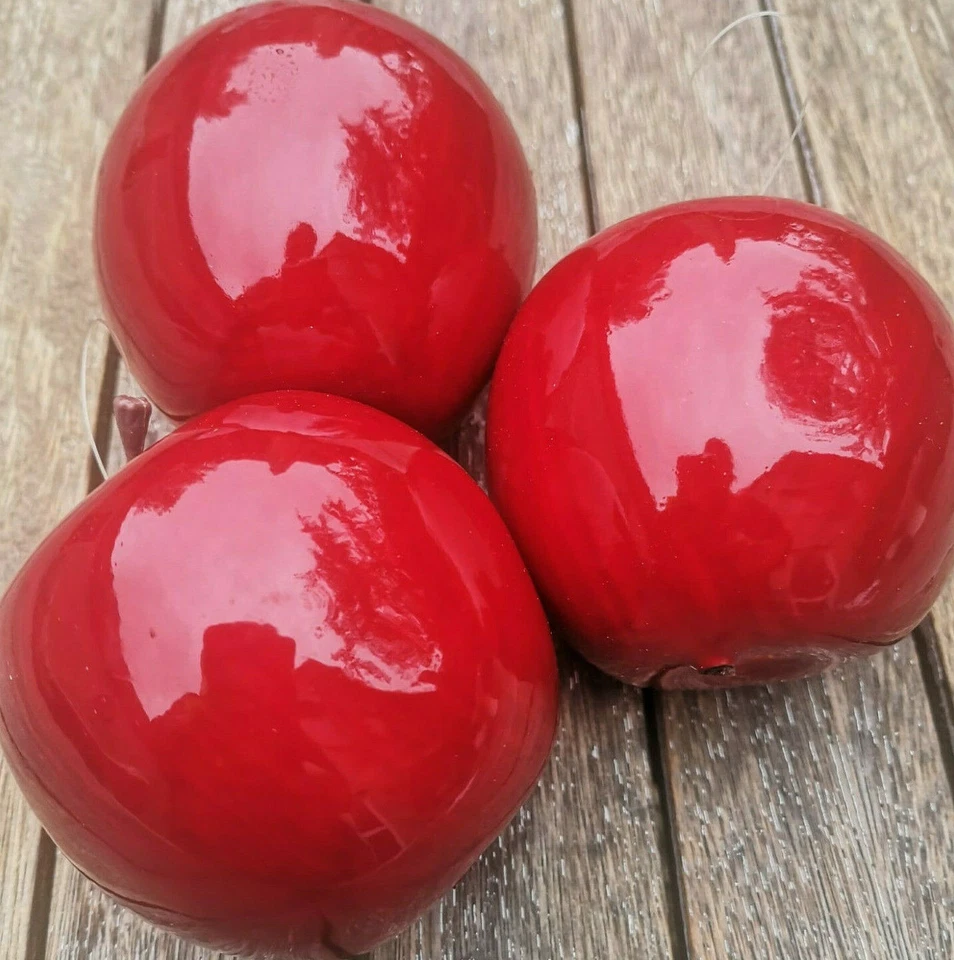 Hängen 3 x Äpfel Rot Glanz 6,5 cm Atrappen Dekoration Kunstobst Dekofrüchte Deko - Bild 3 von 4
