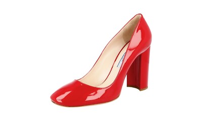 PRADA PUMPS SCHUHE 1I471F ROT LACKLEDER NEU STABILER ABSATZ 36 36,5