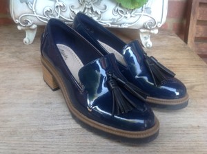 clarks blue loafers