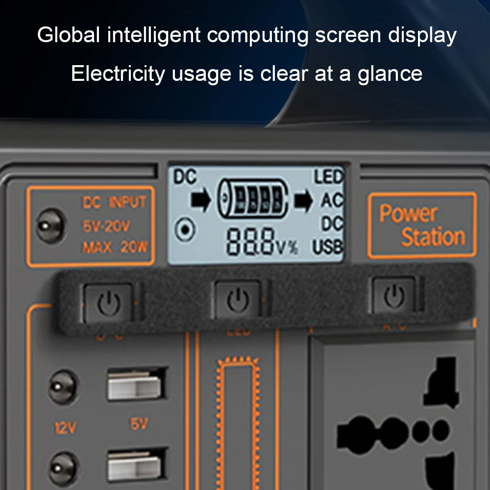 Tragbares Kraftwerk LiFePO4 - 300W AC/60W USB-C Für Outdoor & Camping