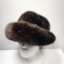 Women  s Faux Fur Hat Brown Medium Made in England Lined