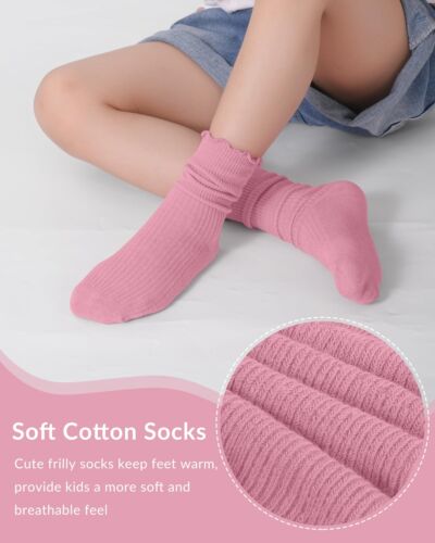 Ruffle Socks for Girls Kids Toddler Turn Cuff Socks 4-6 Years Assorted - Picture 2 of 7