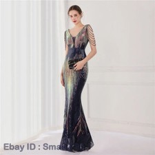Luxury Evening Dress Long Women Elegant V Neck Formal Party Maxi Dress Prom Gown