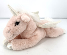 FAO Schwarz Pink/White Laying Unicorn Plush 14" Sherbert
