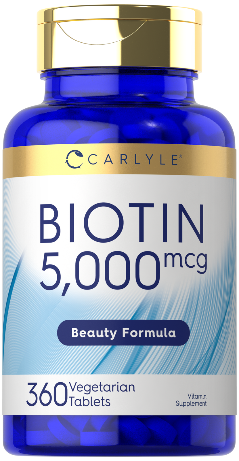 Biotin 5000 mcg | 360 Vegetarian Tablets | Beauty Formula | Non-GMO | by Carlyle