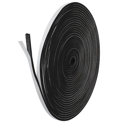 Weather Stripping Door Seal Strip, 1 Roll 1/4 Inch x 1/8 Inch x 26 Ft Black