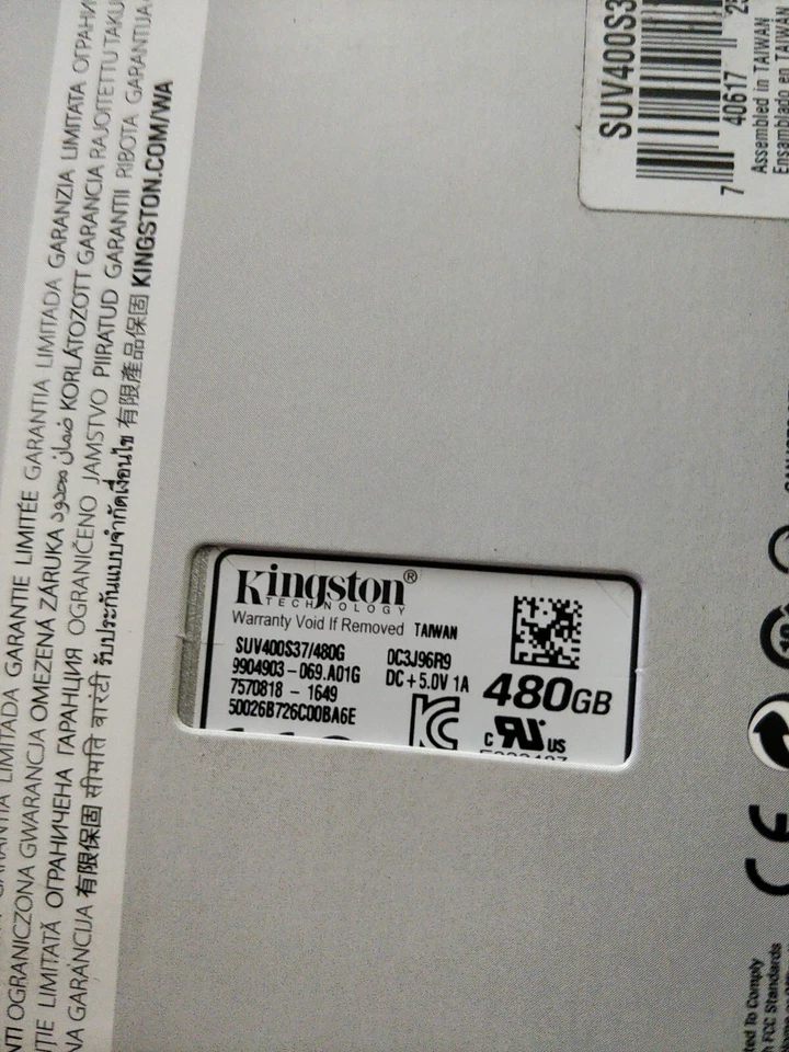 Kingston Digital 480GB SSDNow UV400 SATA 3 2.5" Solid State Drive SUV400S37/480G - Image 4 of 4