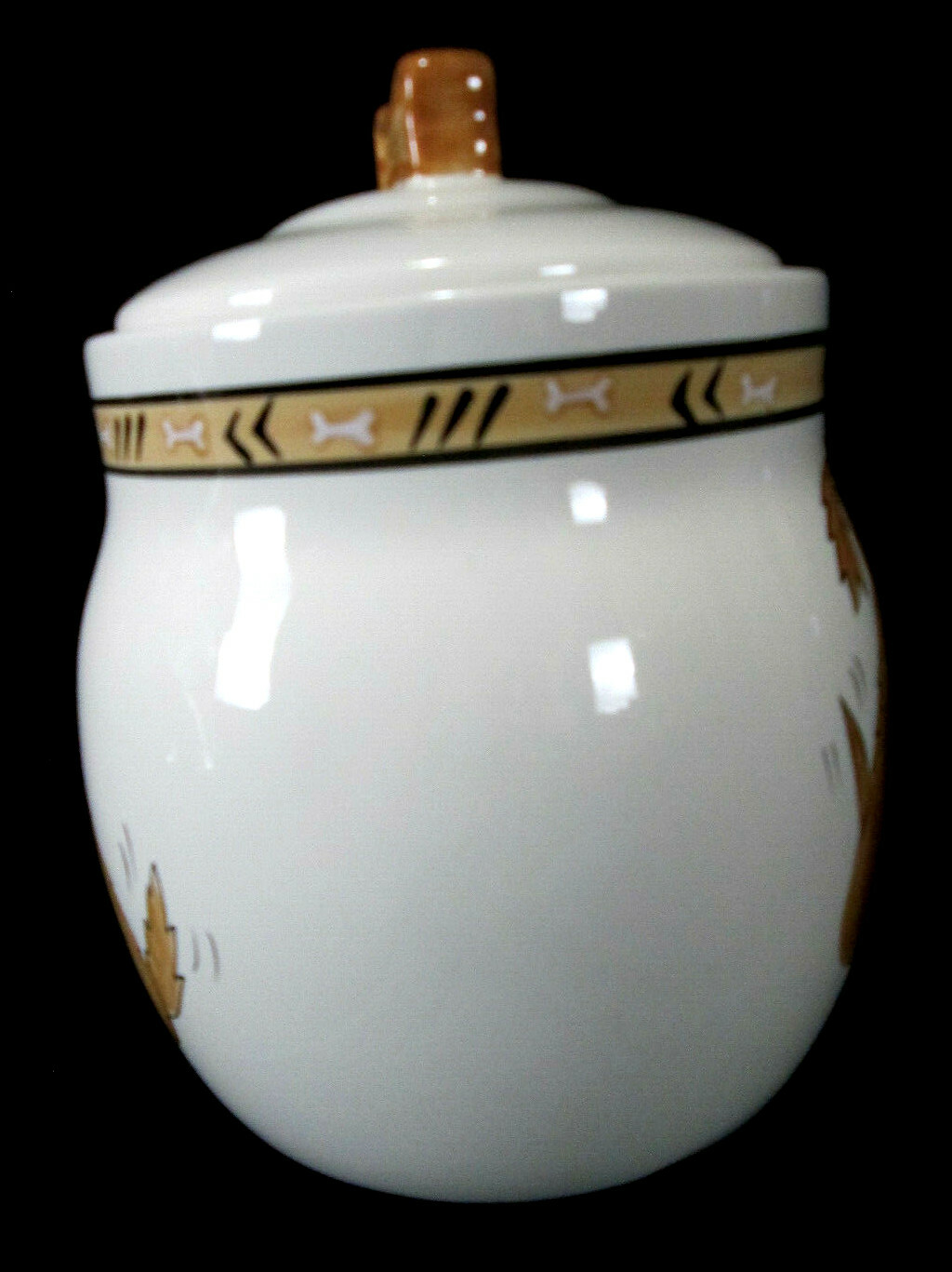 Inspirado Doggie Treat Canister Dog Biscuit Cookie Jar Ceramic Hand