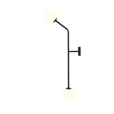 Wandleuchte NINY Metall Glas Kugelschirm Schwarz Weiß E14 Wandlampe Wohnzimmer