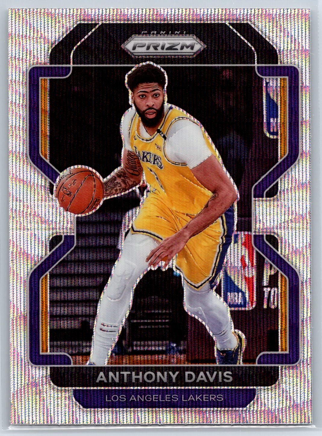 2021-22 Panini Prizm Anthony Davis Silver Wave Prizm Los Angeles Lakers #53