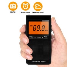 Emergency Pocket NOAA AM FM Weather Radio Compact Portable Auto-Search Battery
