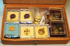 Rare 17 PC. Collection 1940's Aerojet, Boeing, Red Cross & Vega Pins w/Case