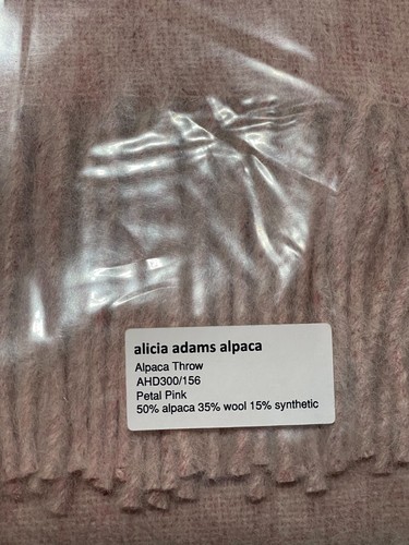 ALICIA ADAMS ALPACA CANYON Petal Pink Alpaca/ Wool Throw Blanket Restoration HW - Picture 3 of 3