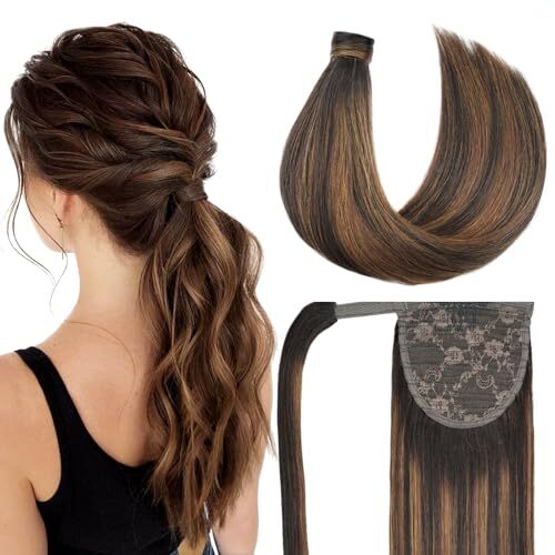 20" Human Hair Ponytail Extension 95g #2 Dark Brown Assorted Sizes , Colors - Picture 37 of 60