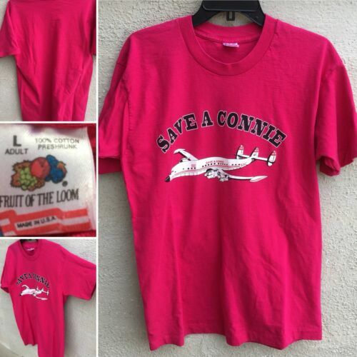 Vintage 80s Fruit of The Loom Salmon Pink Pocket Tshirt Sz XXL 