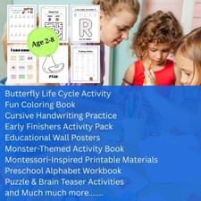 25-in-1 Educational Activity Bundle for Kids  Worksheets, Posters, Workbooks