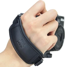 JJC Camera Hand Grip Strap with Standard Lanyard, S Size / Black Stitch 