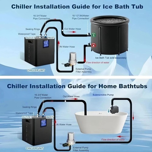 1/3 Horsepower Water Chiller LCD Touch Screen Bathtub Water Cooler System . - Picture 9 of 18