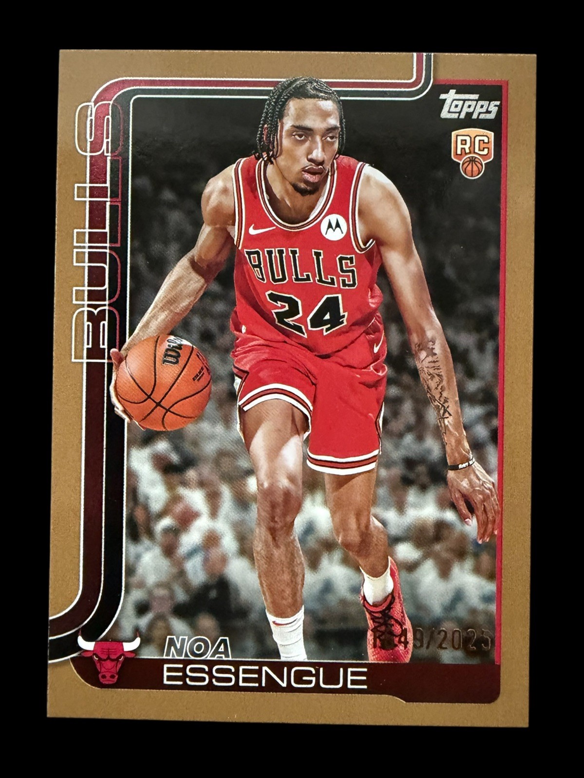 Noa Essengue Rookie 2025-26 Topps Basketball #212 Gold Parallel /2025 RC Bulls