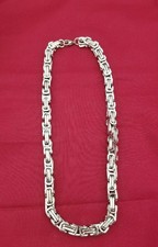 24 INCH STAINLESS STEEL SILVER 8MM  BYZANTINE TURKISH  BOX  CHAIN NECKLACE