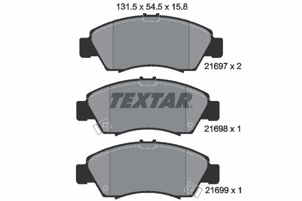 Front Brake Pad Set Fits Honda Textar 2169701 1 Year Warranty