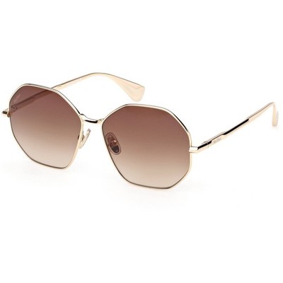 Max Mara Women's Sunglasses Gold Metal Geometric Full Rim Frame MM0168 5732F