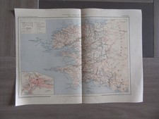 CARTE COULEURS FINISTERE TOURING CLUB DE FRANCE 1900