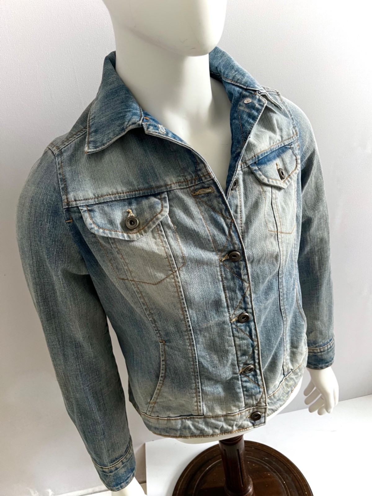 Mango Women's Blue Denim Jacket XL (More like a Medium?) 38" Chest thumbnail 3