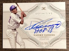 2020 Topps Definitive Vladimir Guerrero Auto Inscribed HOF 18 /35 On Card DCA-VG