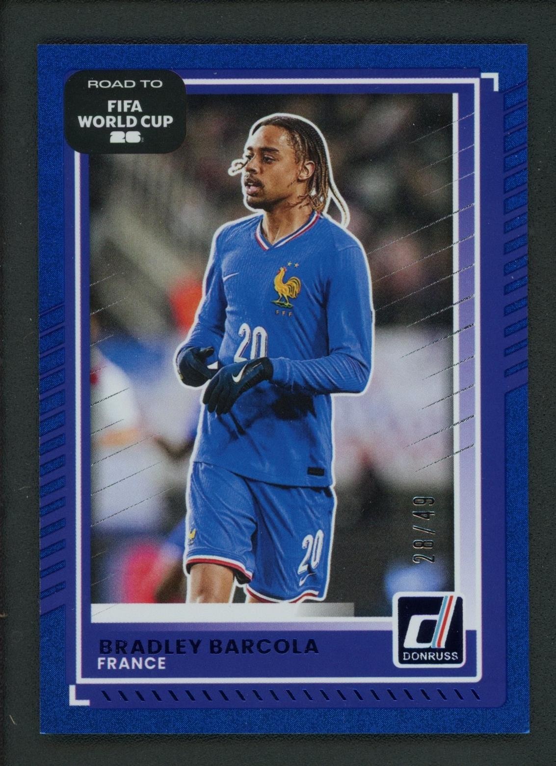 2025-26 BRADLEY BARCOLA 28/49 PANINI DONRUSS ROAD TO FIFA WORLD CUP 26 (read)