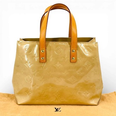 LOUIS VUITTON Monogram Vernis Beige Reed PM M91334 Ladies Handbag From Japan