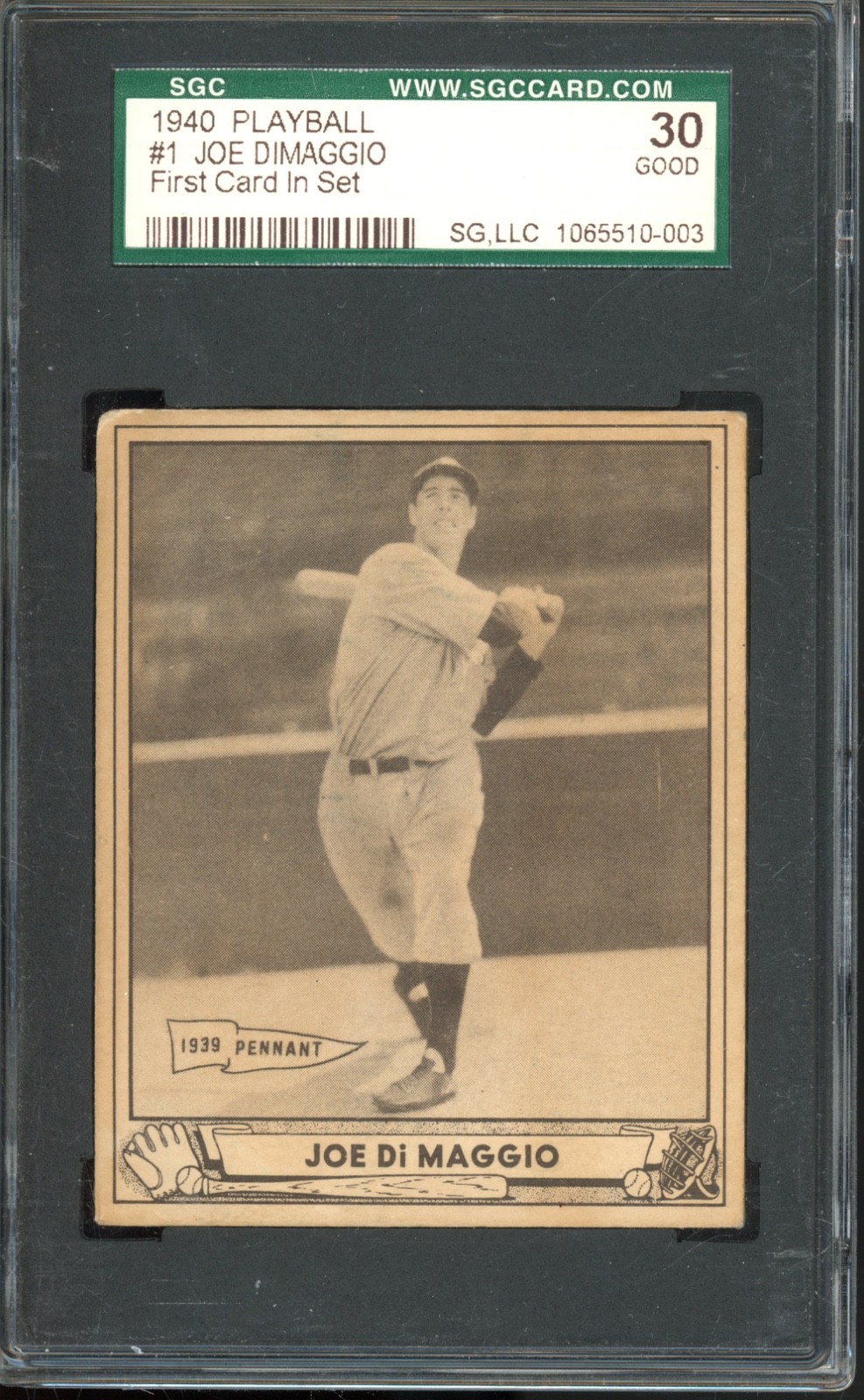 1940 Play Ball #1 Joe DiMaggio SGC 2 Vintage HOF Baseball Card (003)