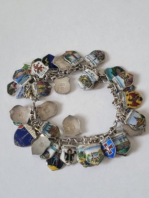 Silber Armband Bettelarmband Email Diverse Städte Und Länder Wappen Charivari