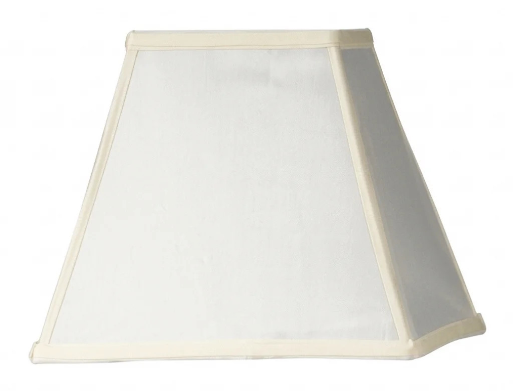 Lampshade Cream 14"" Square Ivory Faux Silk 355mm Oaks Lighting S804/14 IV