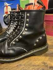 PUNK ROCK STUDDED DR MARTENS UK 9 SCARED BOOTS GRUNGE MUSIC FESTIVAL WEAR GIG