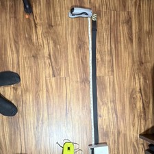 Gucci Men's Black Dress Belt Brass GG Buckle Adjustable Logo Classic Size 44