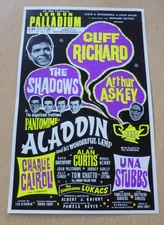 Cliff Richard The Shadows Charlie Cairoli Palladium Una Stubbs Panto Flyer 1964