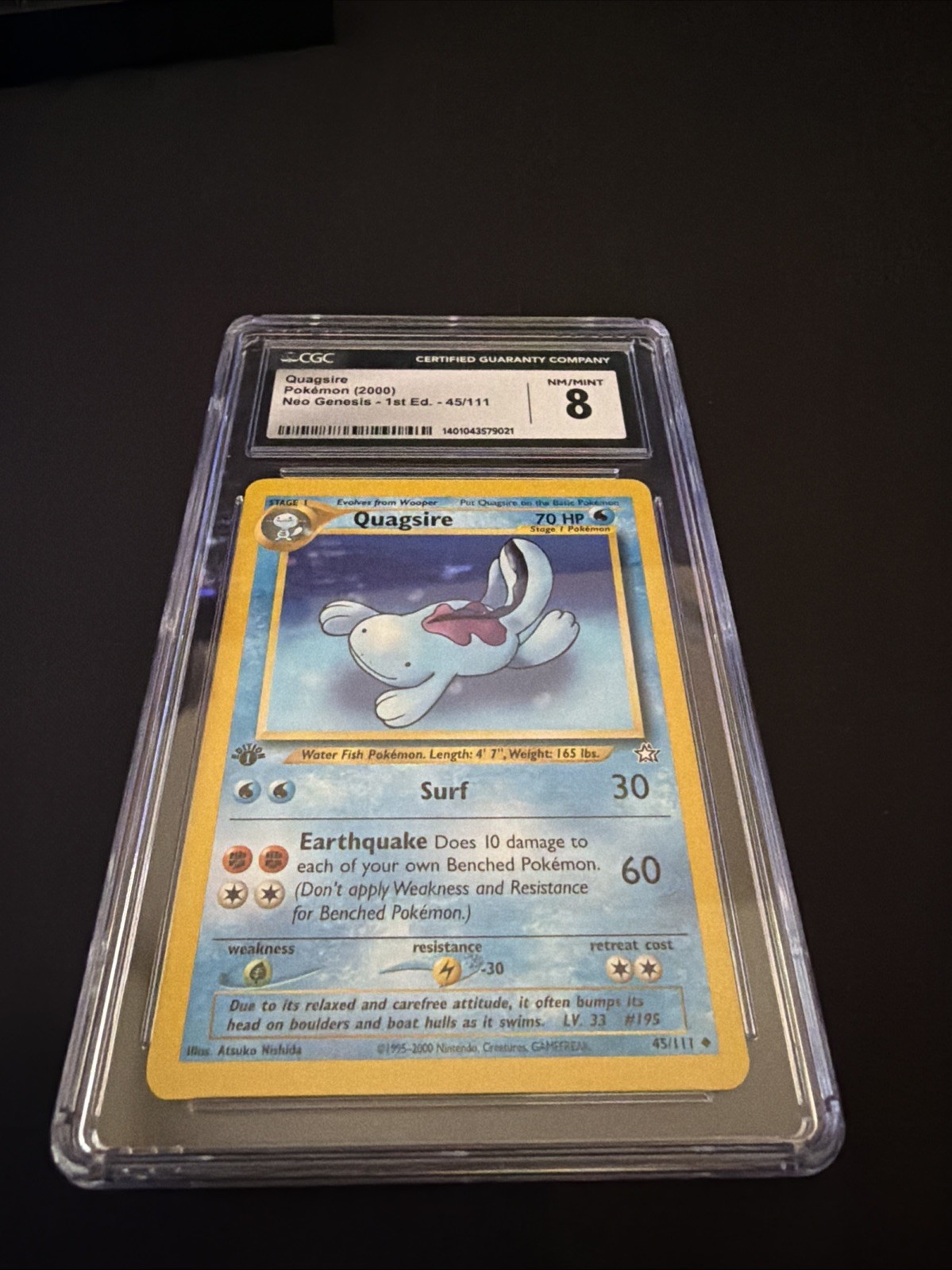 Quagsire Neo Genesis 1st Edition Pokemon TCG Card 45/111 Regular