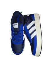 Adidas Breakbase J Boys Blue White Low Top Breathable Sneakers US 4