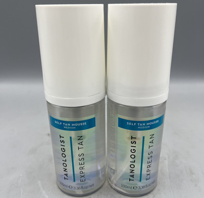 Lot Of 2 Tanologist Express Tan, Self Tan Mousse, Medium,3.38fl oz Brand NEW