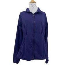 Fabletics Jacket Womens M Medium Regal Bri Mock Neck Zip Up Thumbholes Active