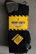 Worker  s Socks Heavy Duty Men  s Size 10-13 Black 3-Pack New With Tag
