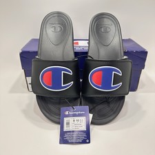 Champion Mega Slide Unisex Black Adjustable Sandal Men's 8 Women  s 10 Slip On