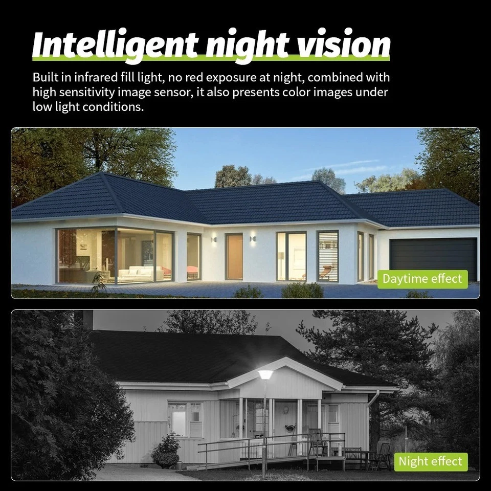 Telecamera WiFi da Esterno 4K 8MP Doppio Obiettivo IP Cam Sicurezza HD - Immagine 4 di 4