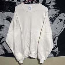 Vintage 90’s Blank White Pullover Jerzees Sweatshirt Size 2XL Made In USA