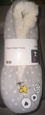 UNIQLO PEANUTS HOLIDAY COLLECTION FLEECE BALLET SHOES 03 GRAY WOMEN'S XL