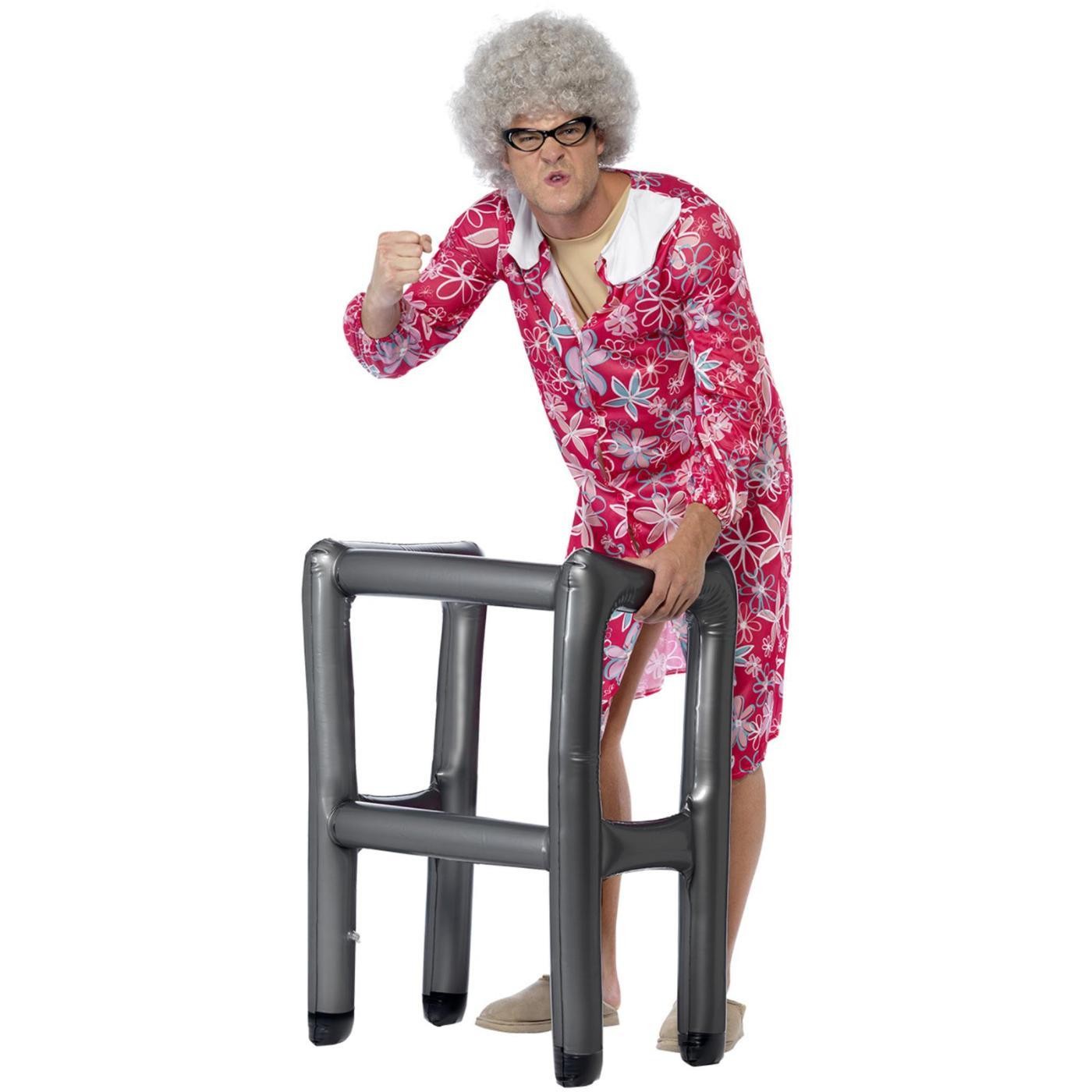 Smiffys Inflatable Zimmer Frame, Silver 84cm/33in, Funny Fancy Dress, Adult Dress Up Accessories Halloween - Image 3