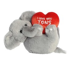 Aurora Valentine s Day Elephant 11 Inches Plush Multicolor Inch Functional Toy