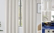 Sally Blackout Curtains for Bedroom Living 40"W x 72"L Pack of 2 Natural