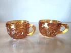 Set Of 2 Vintage Punch Cups Imperial Whirling Star Marigold Carnival Glass